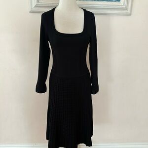 Tory Burch Thea ribbed black knit dress. New with tags.